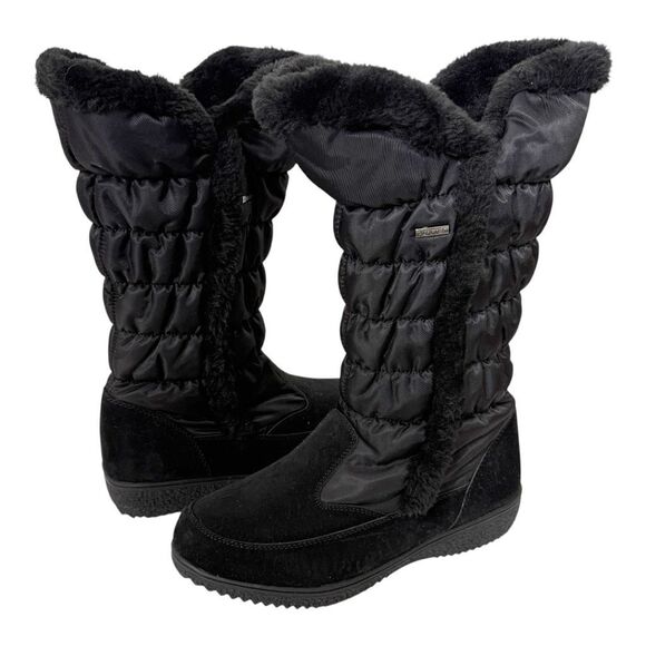 Spring Step Flexus Womens Citywalk Faux Fur Black Tall Puffer Winter Boot Size 9 - Picture 2 of 8